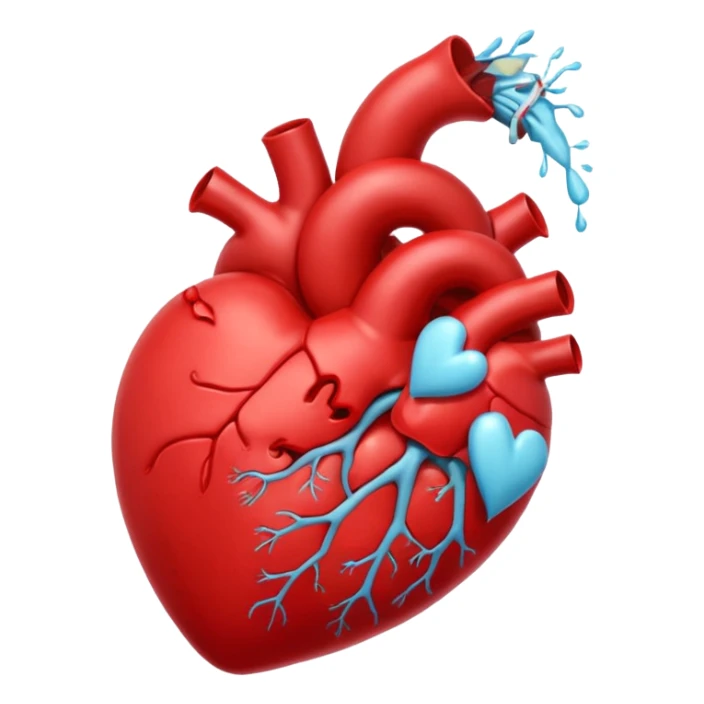 Create an emoji that vomits an avalanche of anatomical hearts sticker