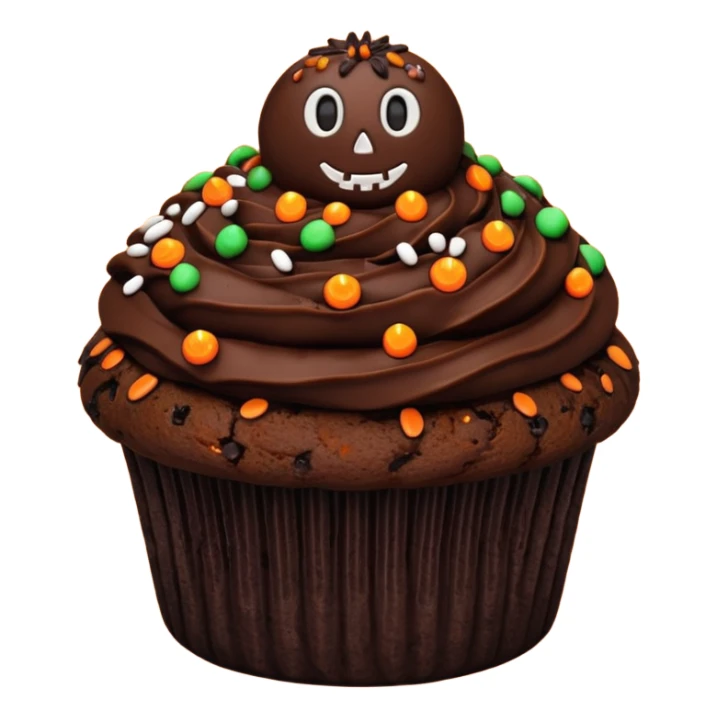 chocolate muffin with halloween decoration on top sticker