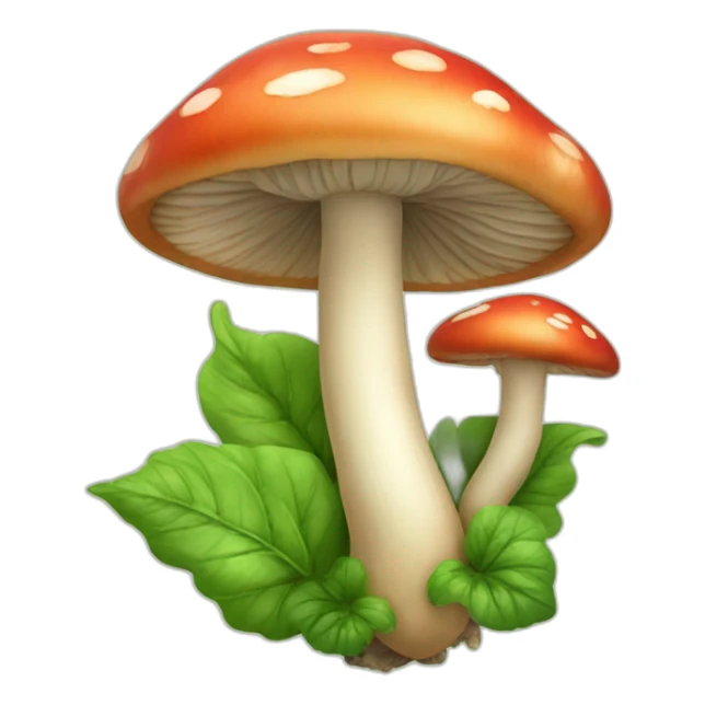 heart of mushrooms and plants sticker