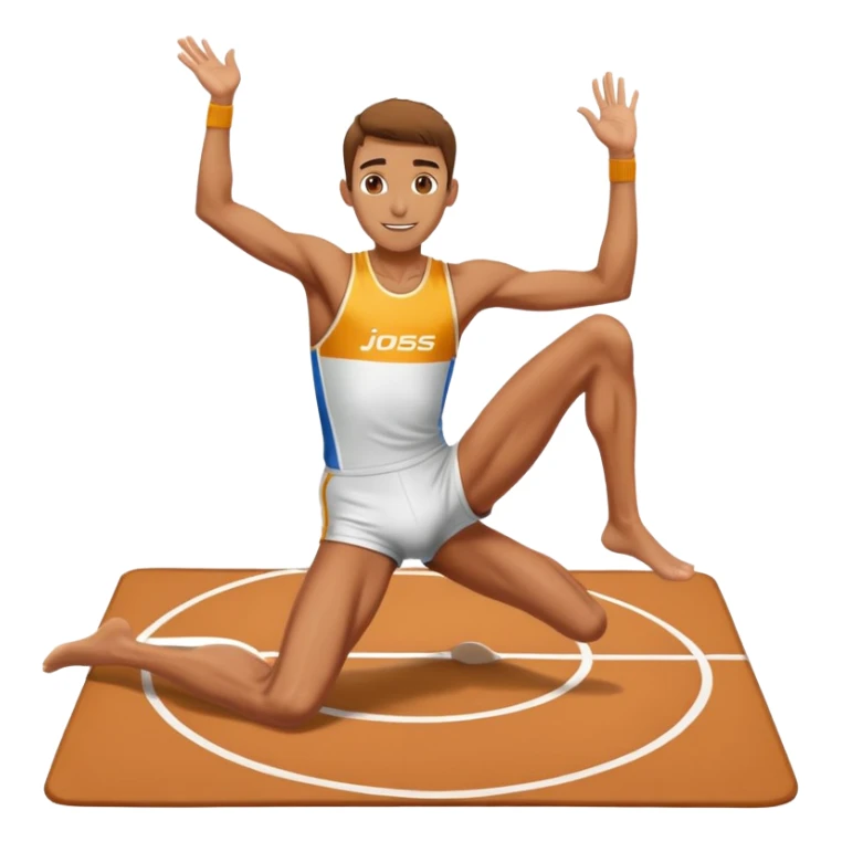high jumper landing on the mat, celebratory pose sticker