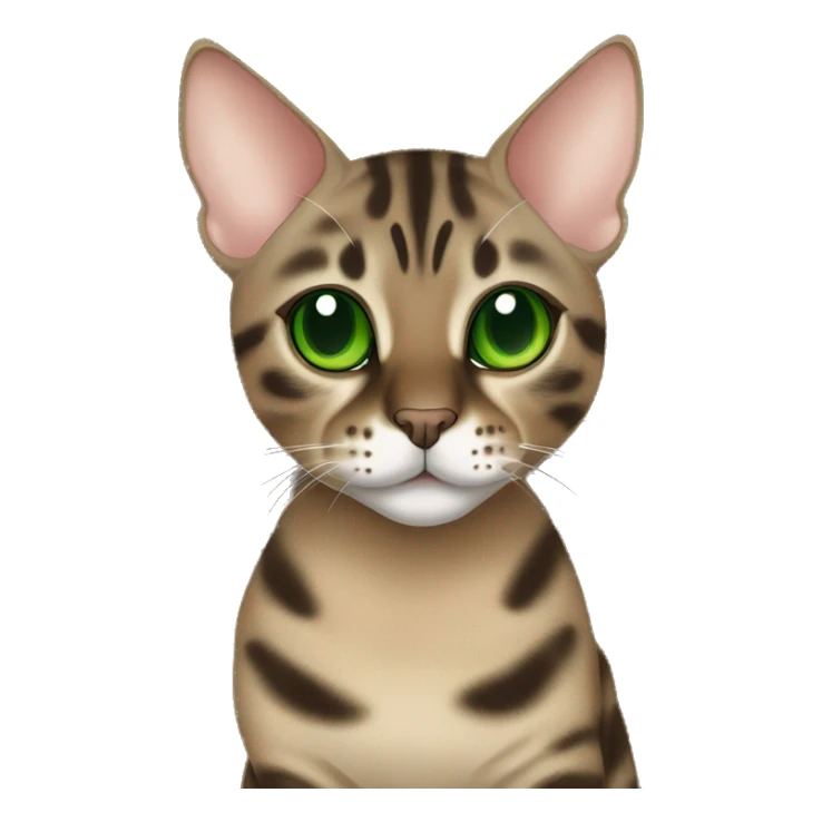 Sepia charcoal Bengal cat with Green eyes with Rosetten standing sticker