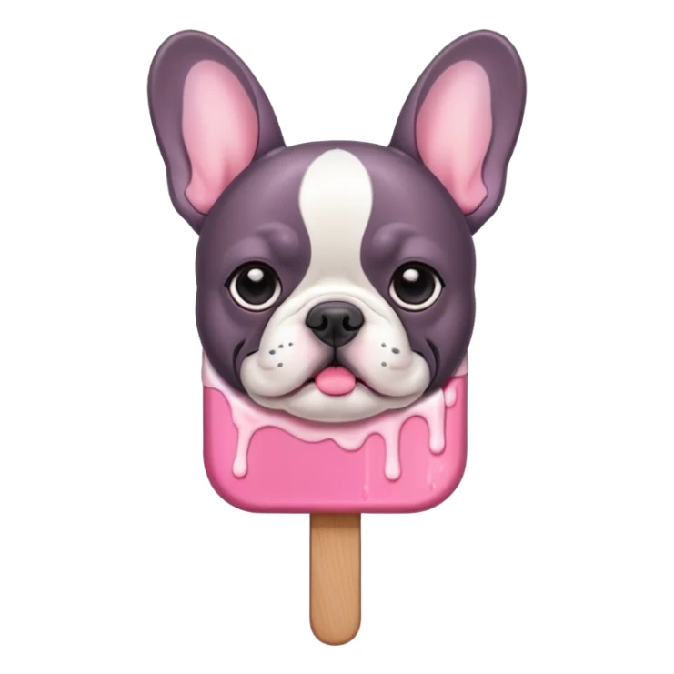 Pink Popsicle in the shape of French Bulldog sticker
