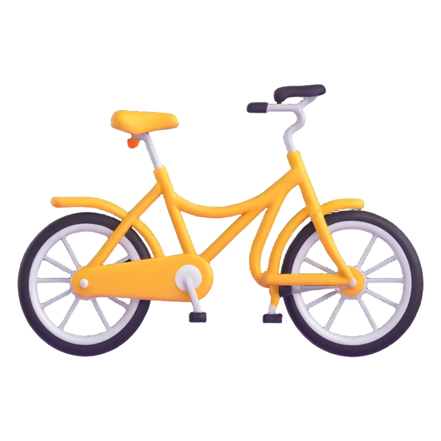 bicycle emoji, symbolizing green transportation and sustainability, modern emoji style sticker