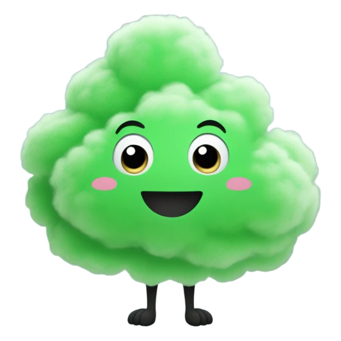 Happy Green Cloud with black arms and legs sticker