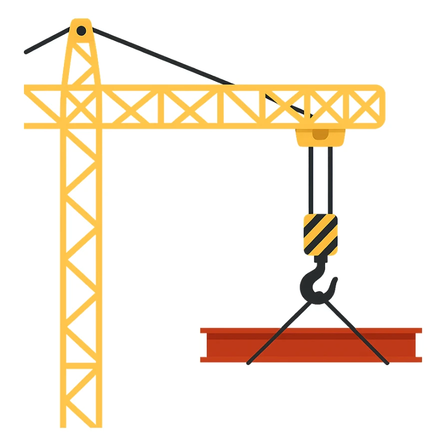 Convertir cette image de grue de construction en SVG vectoriel fidèle, mêmes couleurs et détails sticker