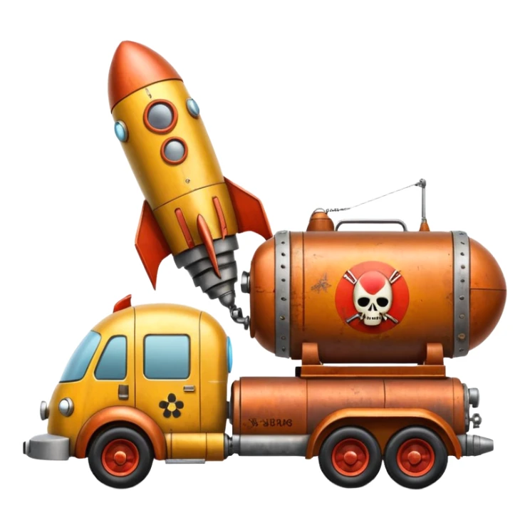 Heroic SuperBug Ron’s exterminator superminator antique rocket-powered tall robot moving van (motto: Bombing creepy bugs is fun) sticker