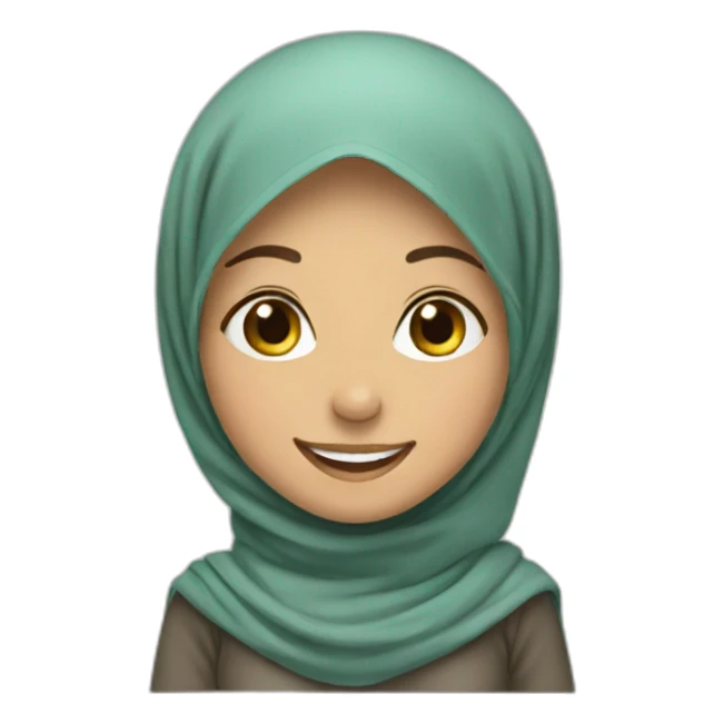 A very happy girl with hijab sticker