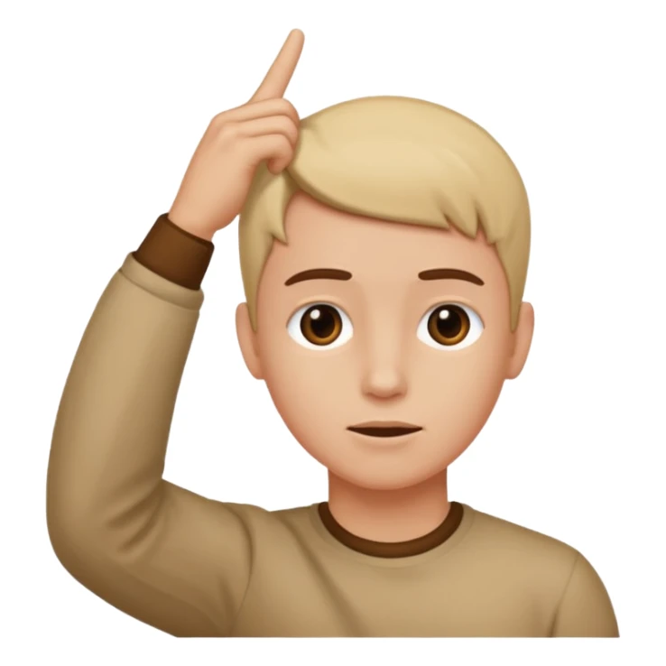 Como el segundo pero con la otra mano se señale la cabeza sticker