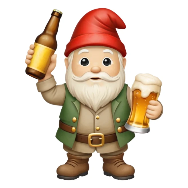Dead garden gnome holding a bottle of beer  sticker