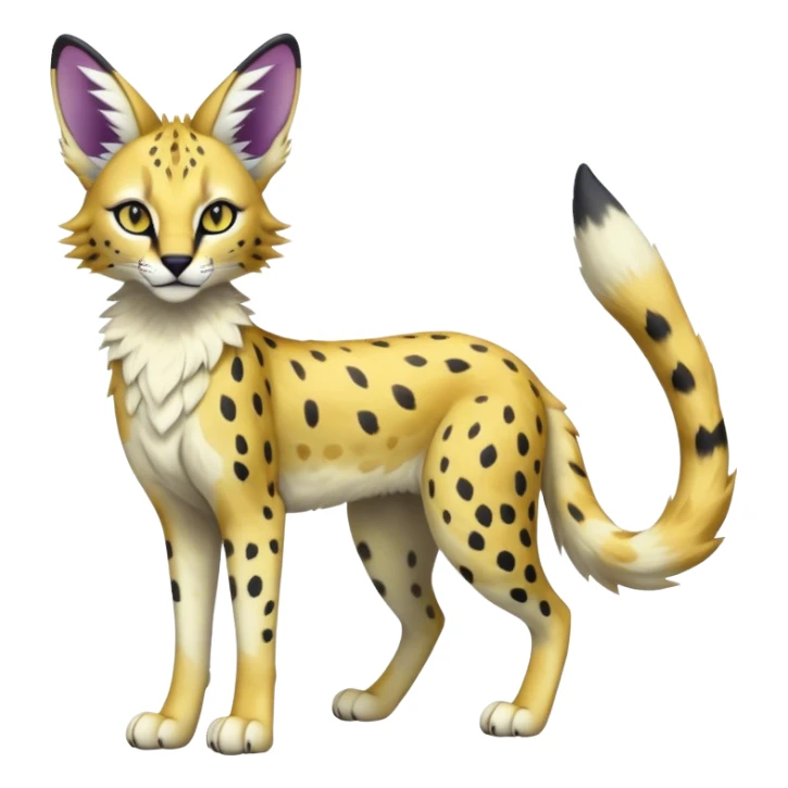 Epic Edgy Colorful ethereal eldritch Sergal-Serval-Vernid full body sticker