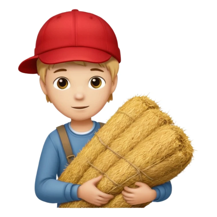 Boy helping farm – Red cap, carrying hay


 sticker