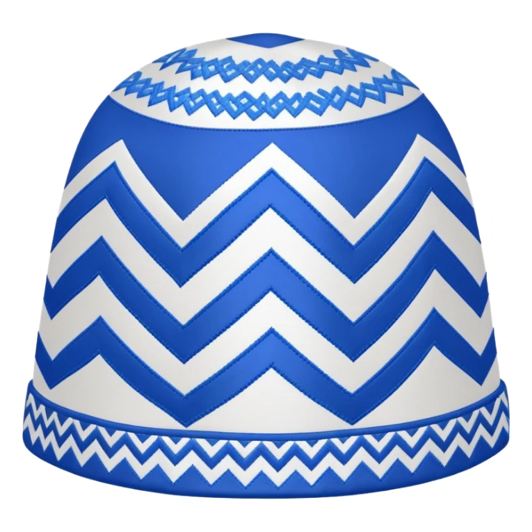 Khiva style doppa hat with zigzag patterns and blue details sticker