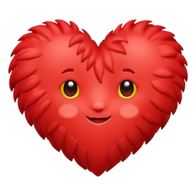 Yumshoq momiq qizil yurak sticker