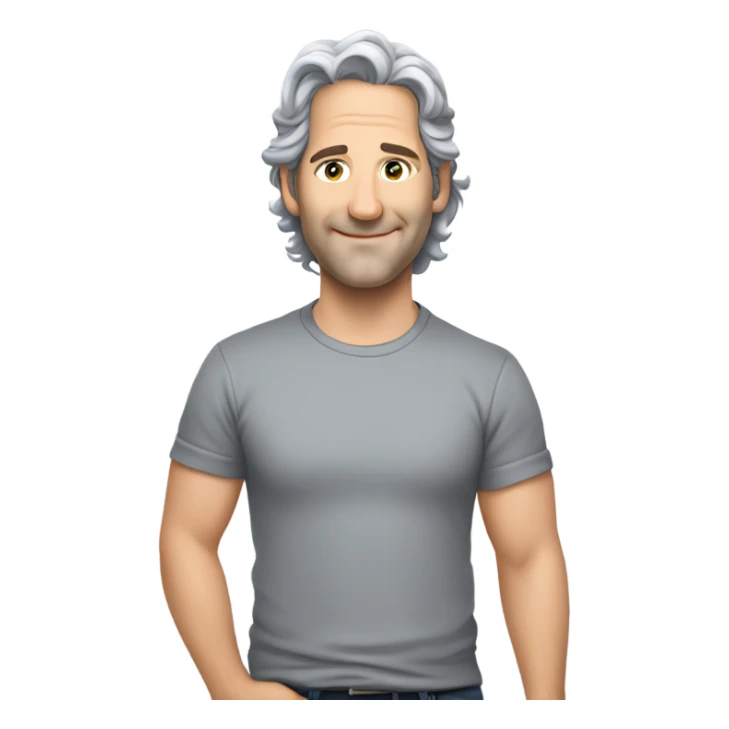 Paul Rudd wearing t-shirt grey hair  sticker