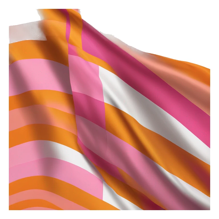 dark orange , orange, light orange, white, light pink, pink, dark pink horizontal stripe flag on flag pole  sticker
