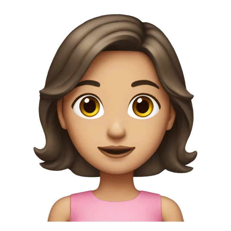 brunette girl in a pink dress sticker