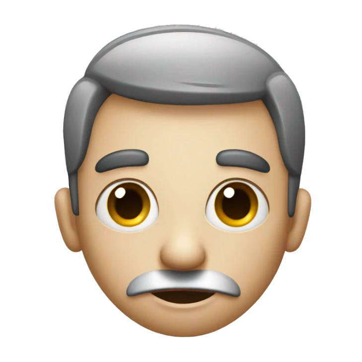 Usual Emoji with big eyes. Eyebrows like a house. Eyebrows raised and forming folds on the forehead sticker