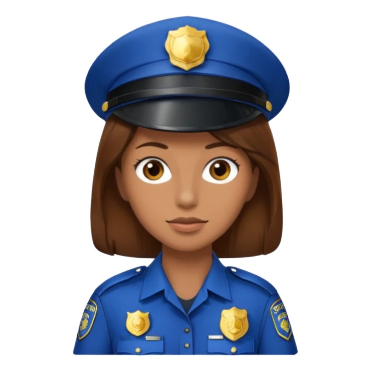 police woman with brown hair sticker