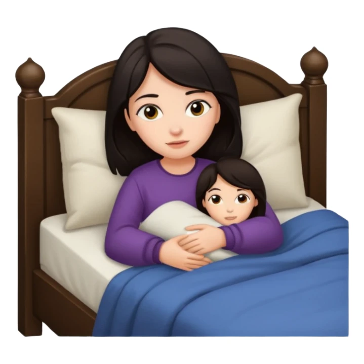 girl tucked in bed sticker