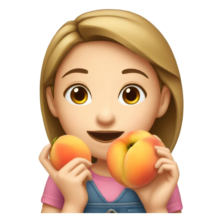 girl eating peach sticker