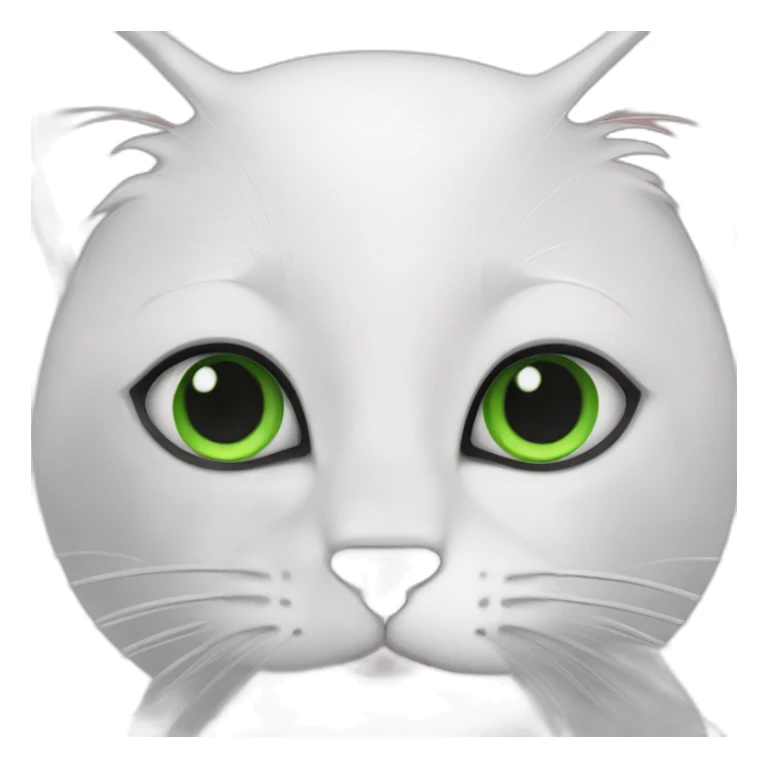 happy white black cat green eyes sticker