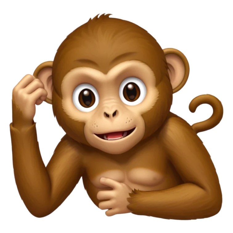 Monkey with anxiety, pulling out his hair and biting his nails  sticker