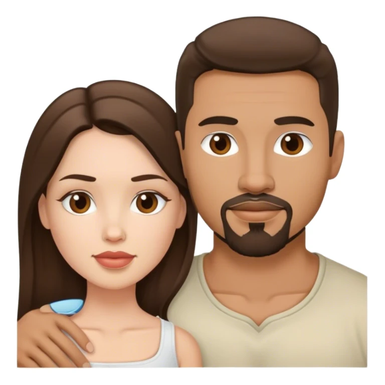 Intimate sfw between white brunette and Latino with goatee lover sticker