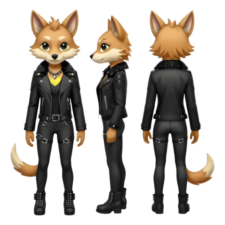 edgy badass cool Falvie-Fionbri-creature-fursona, full body, with random markings sticker