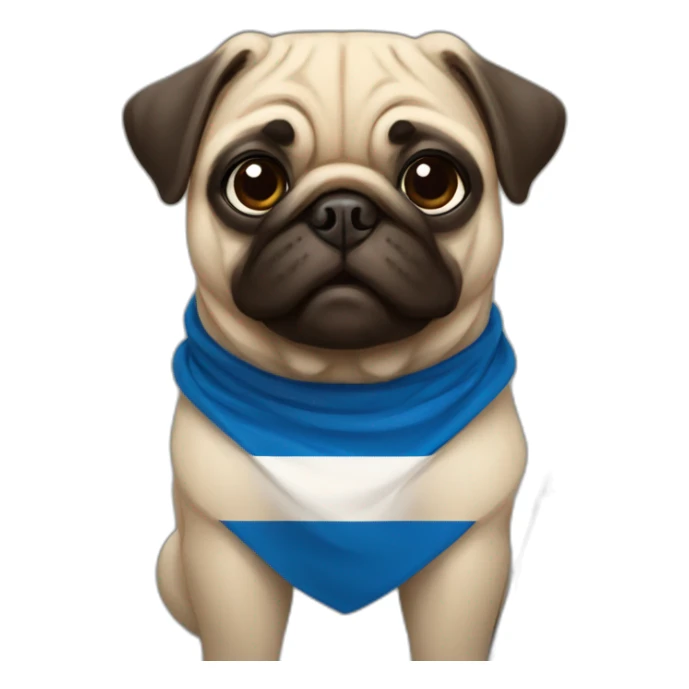 pug holding a big finland flag sticker