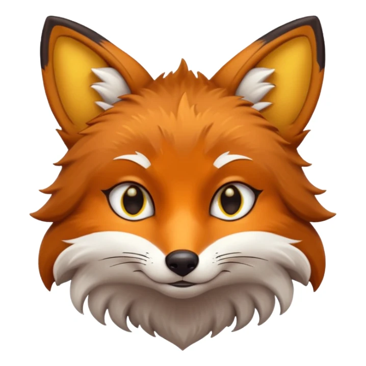a brown fox with yellow eyes emoji sticker