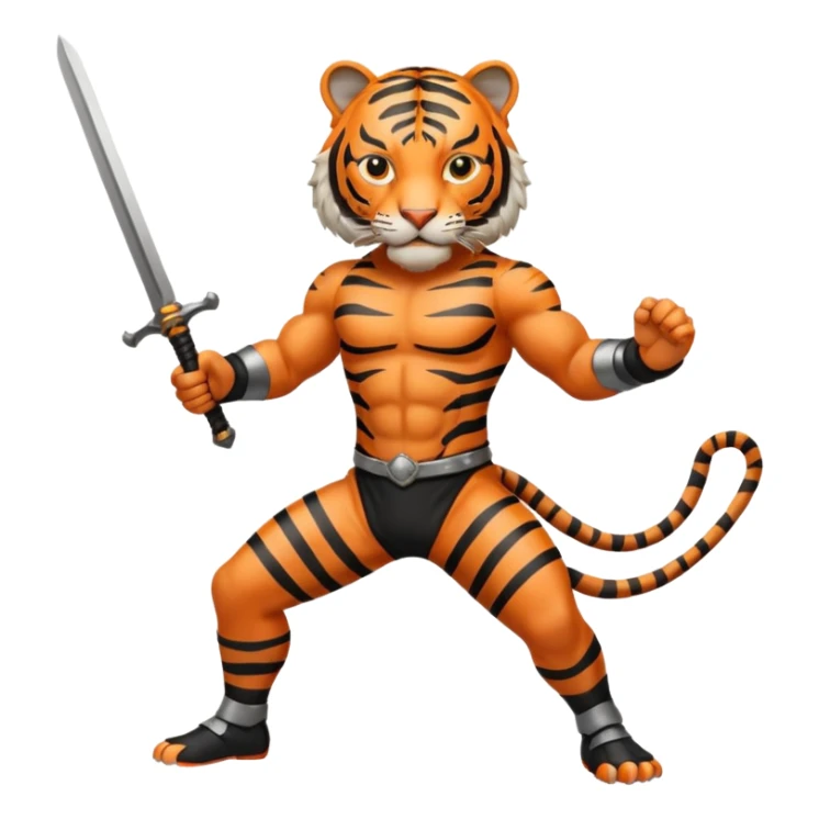 Tiger animal fencing sword  sticker