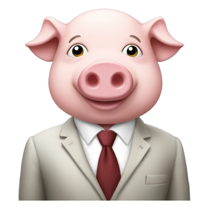 pig in suit with money  sticker