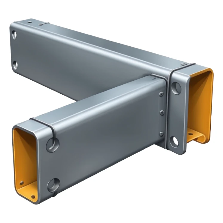 Clean metal beam, smooth steel surface, no rust, no scratches, industrial support beam, realistic, neutral color, high-quality render sticker