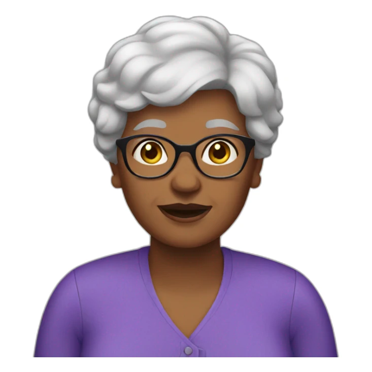 short black hair grandma sticker