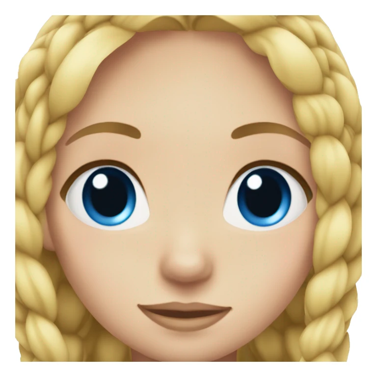 girl blue eyes blond hair braids sticker