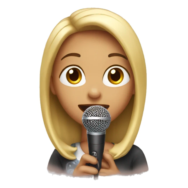 girl singing with a mike sticker