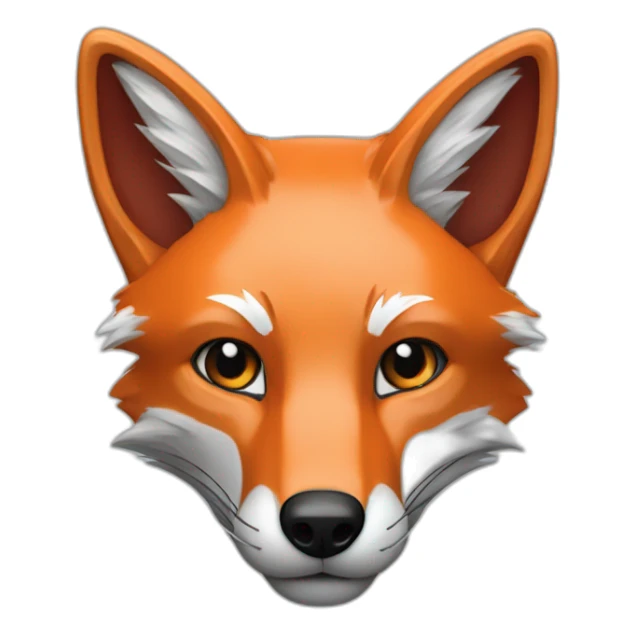 "grey red fox with blue and orange accents probing a circuit" sticker