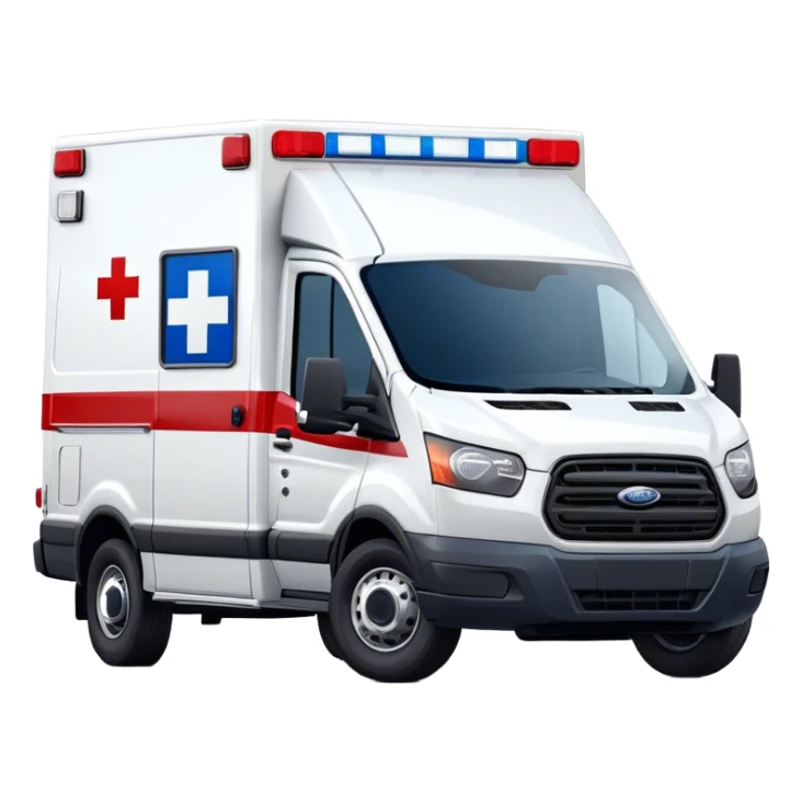 Ambulance - Ford Transit 350 (Model Year: 2021) (Iconic colour: White with red and blue lights) sticker