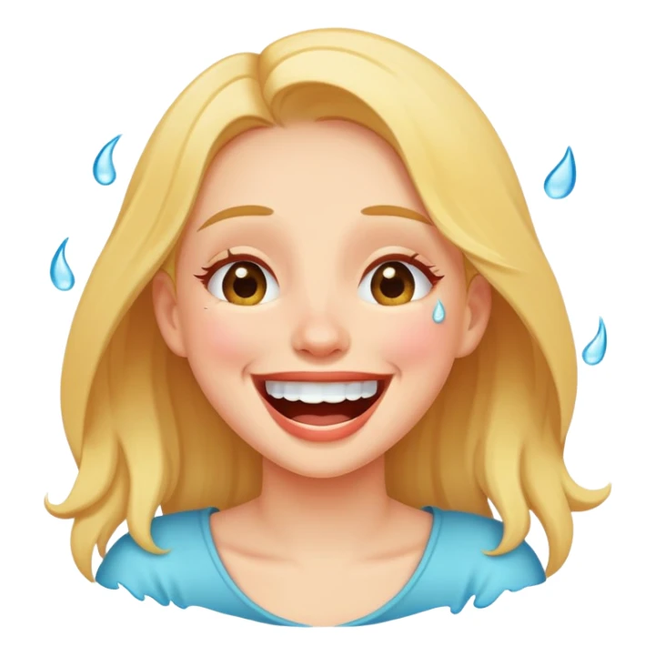 Girl laughing with the tears sticker