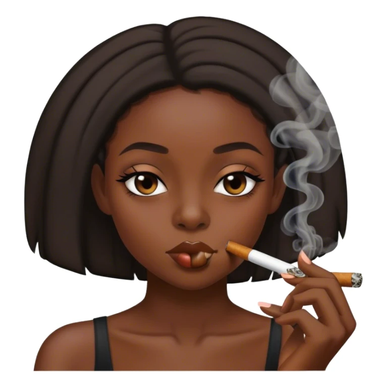 black girl smoking blunt sticker