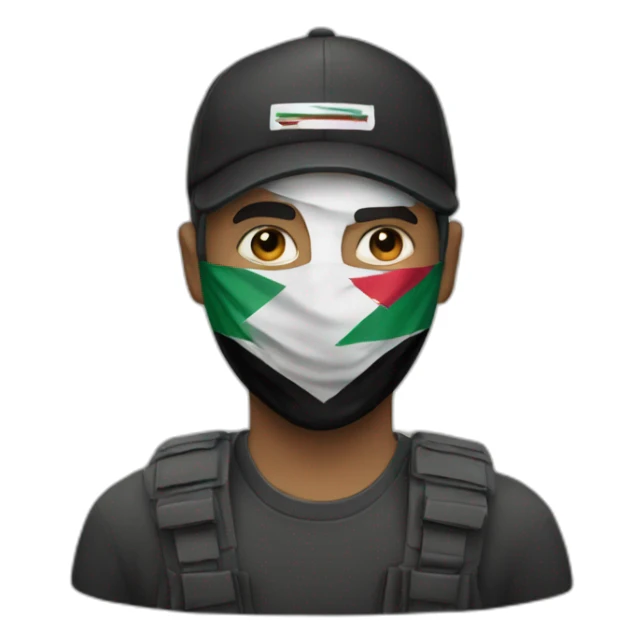 a men who wear palestine mask sticker