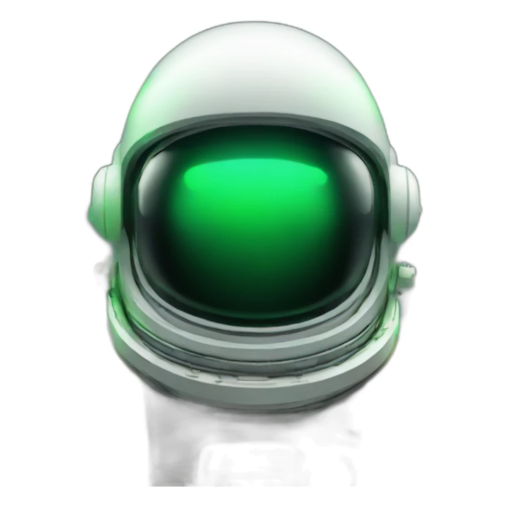 astronaut with helmet and no face with two green lights sticker