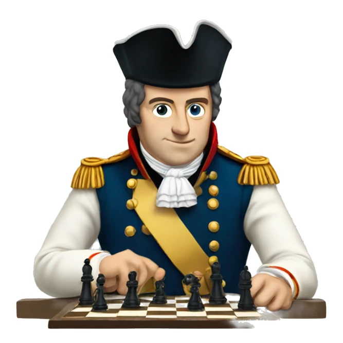 Napoleon playing chess sticker