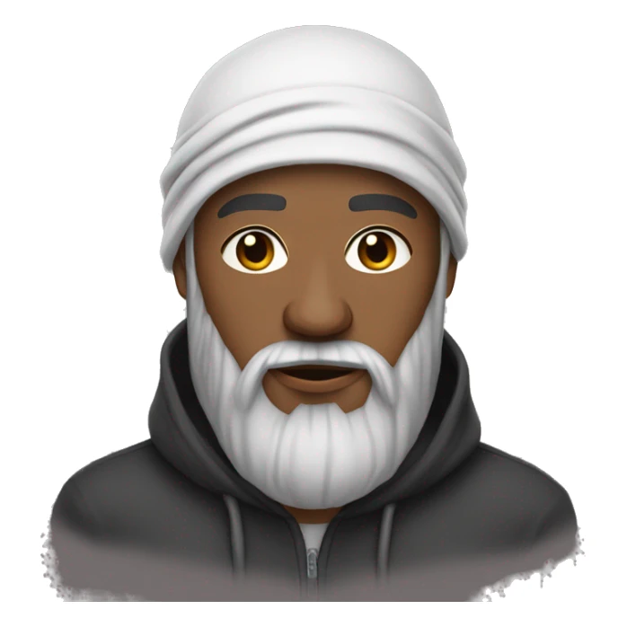 Bearded guy wearing durag and hoodie sticker