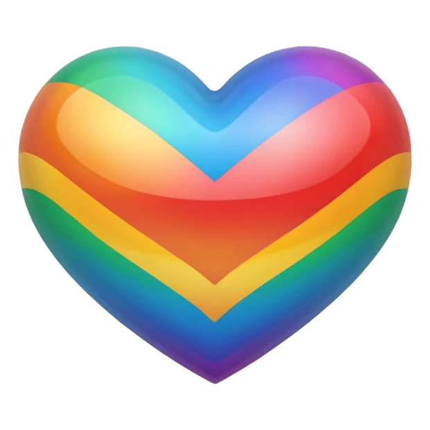 Heart with unique all colors in one heart sticker