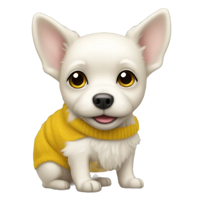 Little white dog in yellow jumper sticker
