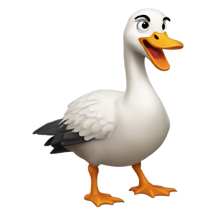 Enraged angry goose wearing a gaucho outfit sticker