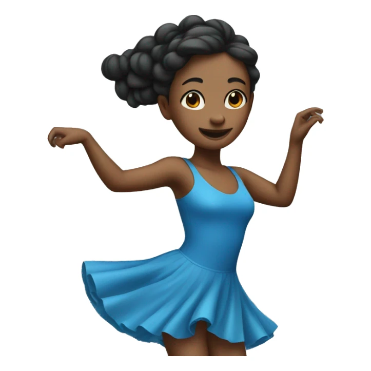 dancing girl in blue dress with no text sticker