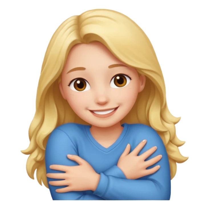 Girl smiling and hugging herself sticker