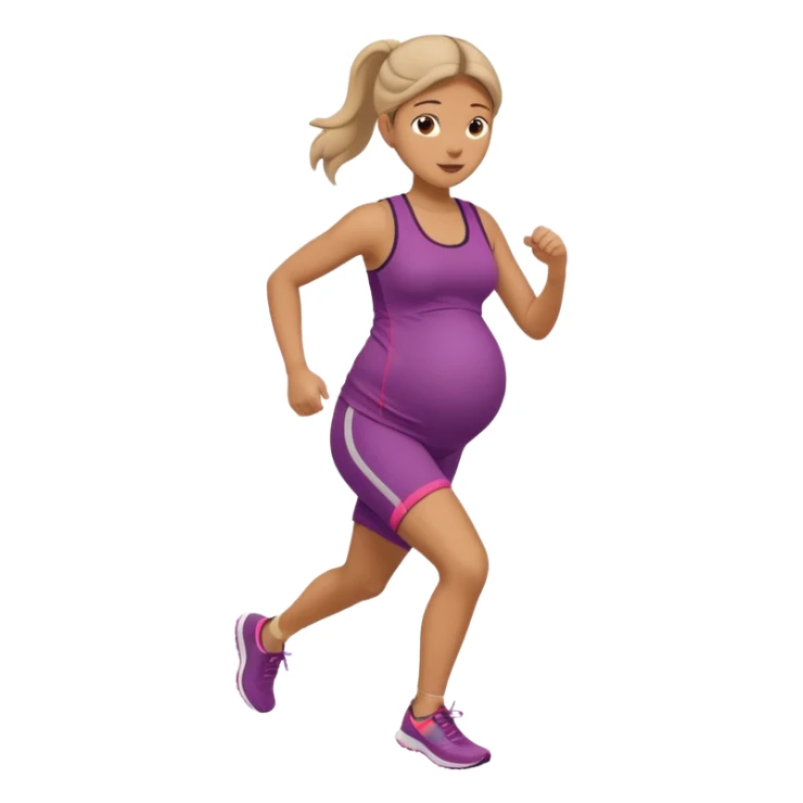 pregnant waman running sticker